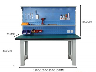 供应防静电工作台 装配钳工台带挂板 车间组装工作台 鸿晟达HGZT-G1850工作台批发