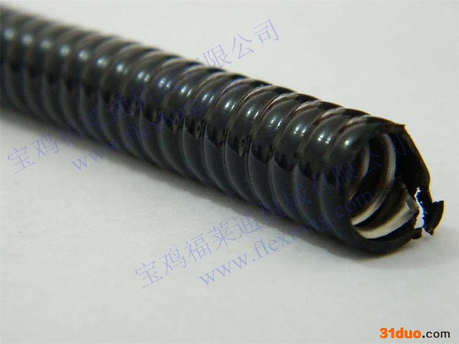 Φ32热镀锌包塑金属软管，PVC披覆防火阻燃蛇皮管，内径32mm电工电气线路保护金属软管