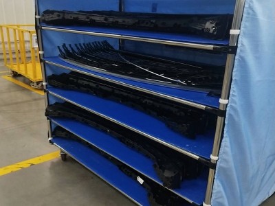 防静电工装车布兜 周转车帆布袋 汽车零件收纳袋 帆布格子袋 绒布工装袋