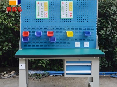 【直销】中山吊柜复合工作台 带挂板抽屉工作台 防静电工作台操作台电子维修台实验室车间装配桌打包裁剪钳工台桌