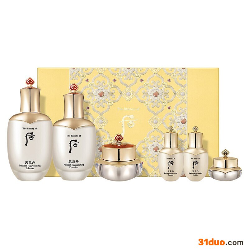 韩国进口 Whoo后 天气丹华泫水乳霜6件套(提亮抗皱) 护肤品套装 一件代发批发