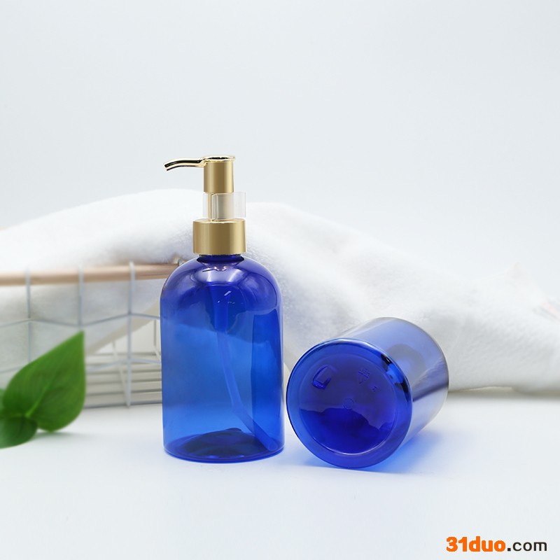 恒赢260ml蓝色护肤品瓶pet塑料乳液洗护瓶