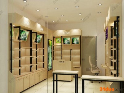 定做商场化妆品木展柜 铁木结合展柜定做 彩妆护肤品展示柜特价