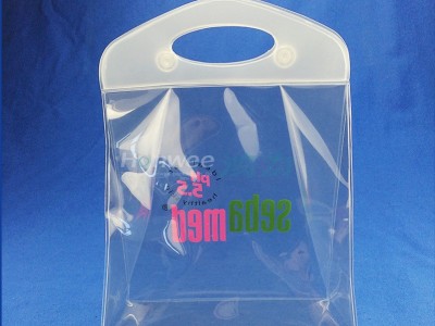 透明EVA塑料手提袋 定做外贸护肤品包装袋 高频电压自立袋