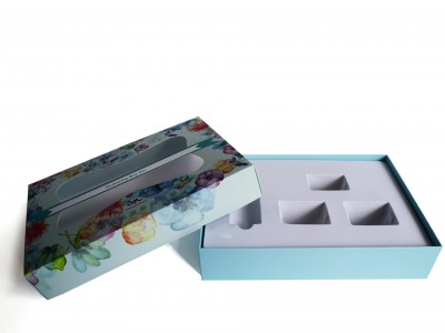 精美化妆护肤礼品盒  PVC开窗天地盖礼盒 贴窗纸盒工厂印刷定做