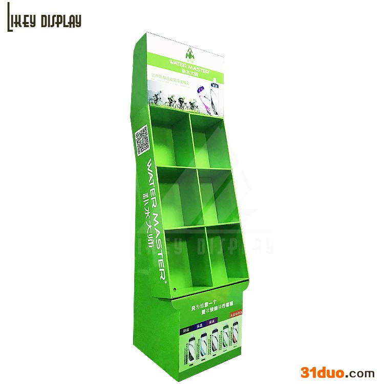 美妆护肤纸货架 定做节日促销用品纸展架 落地格子展示架