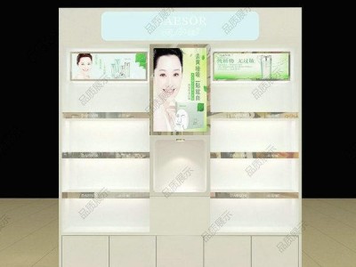 化妆品展示架 护肤品彩妆小展柜定做 化妆品高柜背柜前柜自选