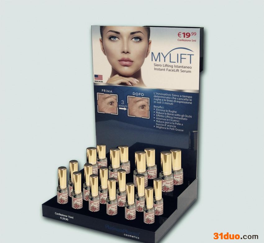 深圳订制 黑色 化妆品亚克力展示架 护肤品亚克力座台