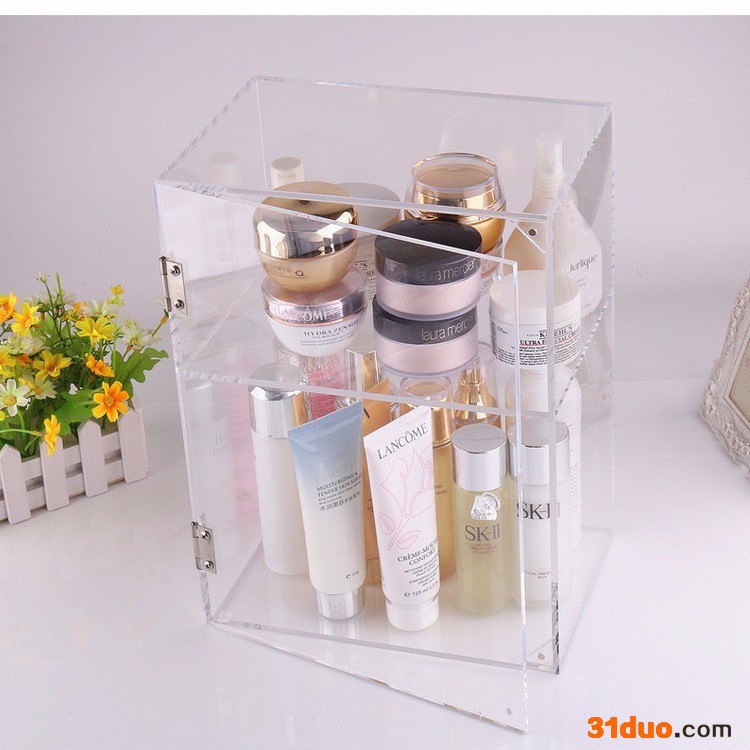 七彩云定做任意尺寸亚克力有机玻璃香水化妆品收纳盒桌面收纳护肤品防尘 香水收纳盒