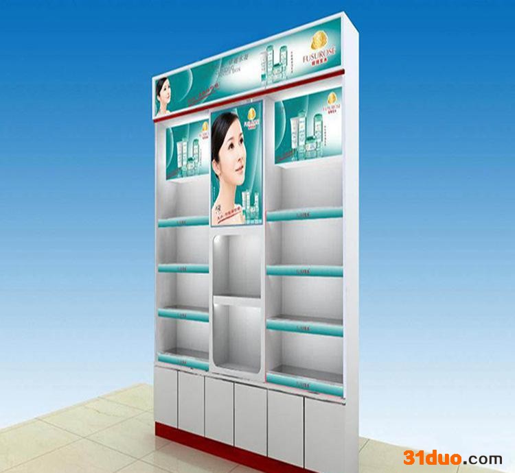 定制木质化妆品展示柜 护肤品展示柜 美容院美甲店展示柜促销