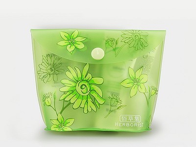 2017新款护肤化妆品包装袋 绿色环保eva纽扣袋子 立体塑料礼品袋