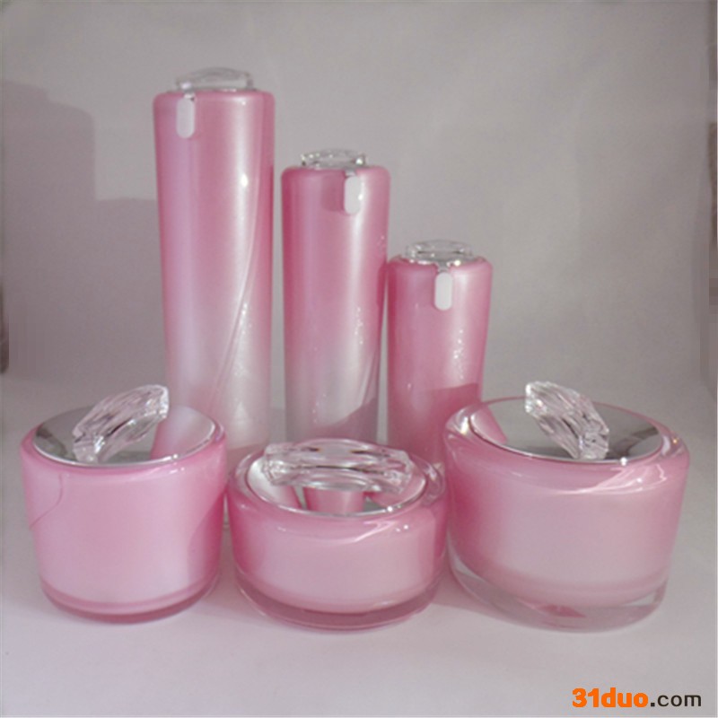 蝴蝶结蜗牛化妆品亚克力膏霜瓶 蜗牛原液套装瓶 护肤品乳液精华液包材瓶