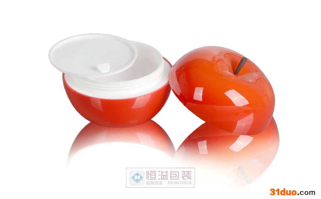 厂家供应新设计90g苹果化妆品瓶 护肤霜瓶 塑料瓶 水果瓶