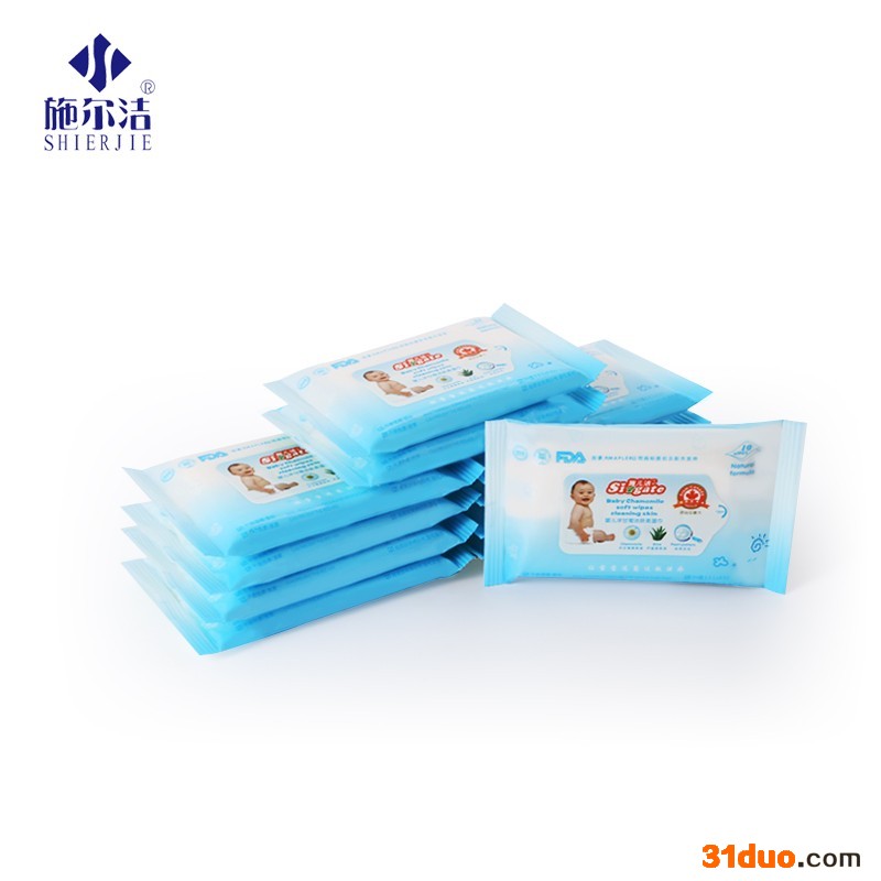施尔洁 婴儿洋甘菊洁肤湿巾（抗敏感护肤）定制加工OEM湿纸巾不添加酒精色素香精
