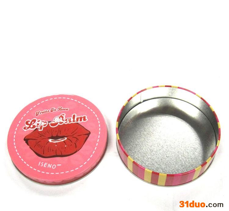 创意个性大嘴唇马口铁化妆品金属盒精美四色印刷护肤品收纳盒铁盒