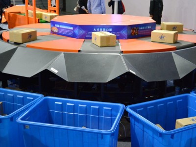 电商物流输送机 仓储自动传送快递线环型设备 分拣斜轮流水线扫描机