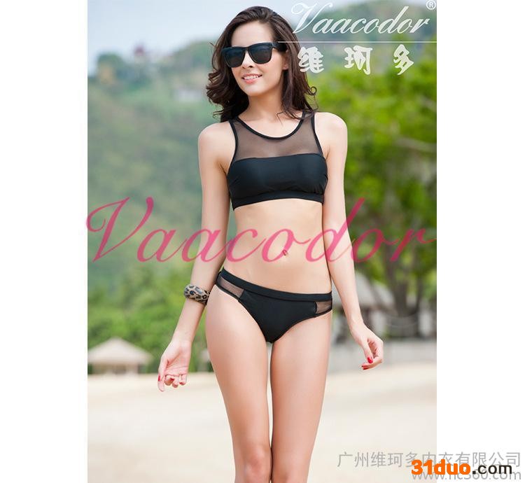 工厂**欧美网纱比基尼分体女士泳衣海边度假泳装外贸电商货源