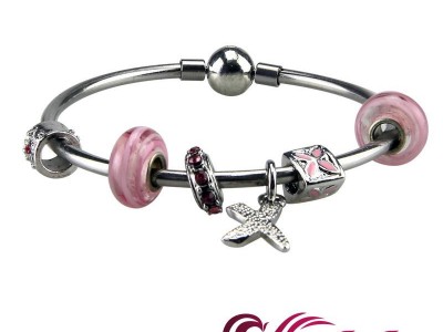 女士镀银DIY串珠手环 琉璃饰品电商手饰一件代发手镯