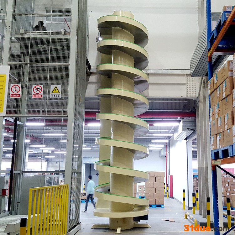 电商物流输送机** 楼层螺旋输送机流水线可上下提升上海生产厂家设计图纸