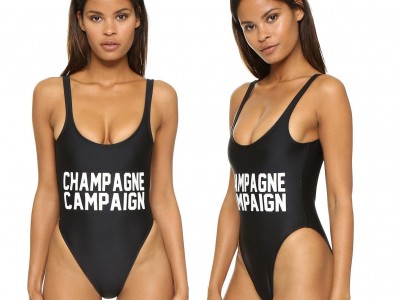 2017外贸爆款 欧美电商货源wish黑色连体泳衣现货