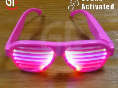 电商爆销 百叶窗发光眼镜 LED闪光声控眼镜 led声控眼镜 发光眼镜