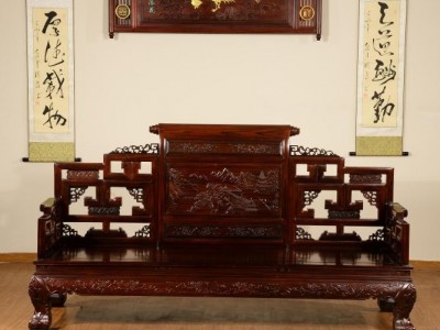 尚木之家 品质保证 东非酸枝沙发 10件套 山水宝座