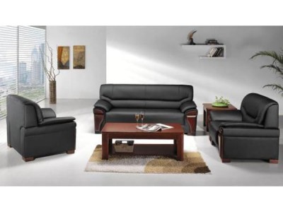 成龙教学 三人位简约现代办公室沙发   真皮办公沙发  办公家具厂家