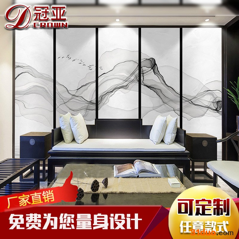 冠亚  定制石材背景墙 客厅沙发大理石电视墙 石材大板