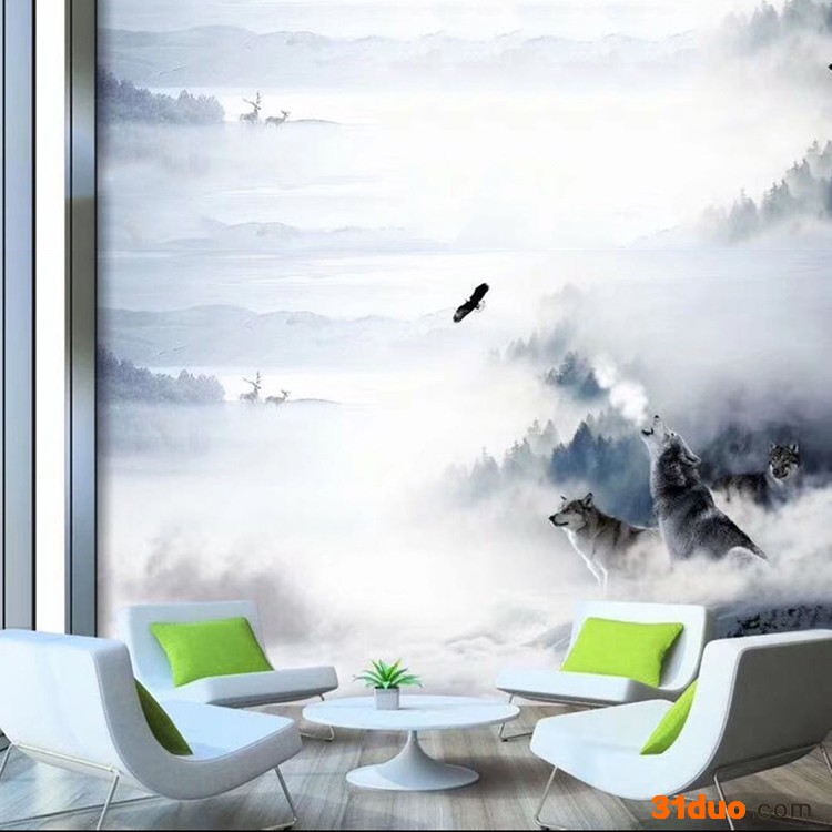 无缝环保墙布简约立体 婚房卧室客厅沙发电视背景环保壁布