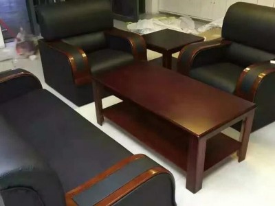 沙发组合  黑色真皮沙发简约办公家用沙发 沙发厂家批发 量大从优