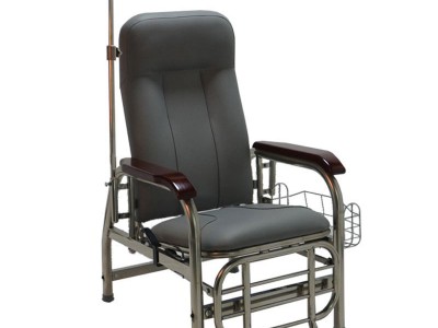 **诗烨HSY-510不锈钢沙发式可调节椅背脚踏输液椅 自带输液杆 储物蓝