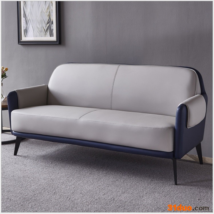 简约欧式皮沙发复古工业风客厅办公室会所酒店别墅做旧沙发组合