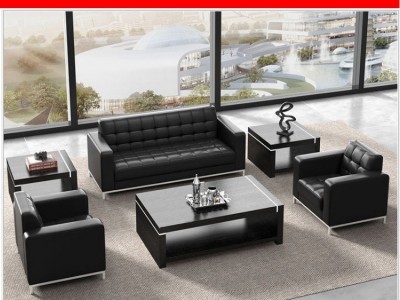 厂家供应办公沙发茶几组合 接待会客真皮沙发办公室 简约洽谈沙发