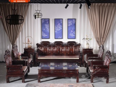 东阳 鲁创红木家具黑酸枝沙发系列家具批发价格 东阳红木家具价格