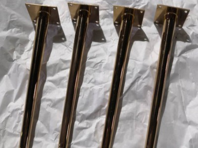 **浴室柜镜面不锈钢方锥脚 欧式镜面玫瑰金不锈钢茶几脚 钛金不锈钢沙发脚