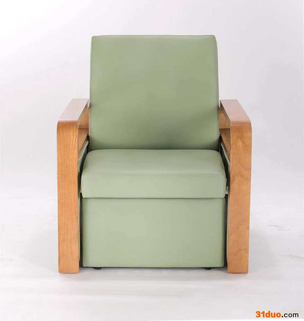 鸿雅W-3 午休椅办公室 坐躺两用沙发办公室会客椅 休息椅办公椅实木豪华沙发午休椅陪客椅可展开收起 欢迎来电咨询