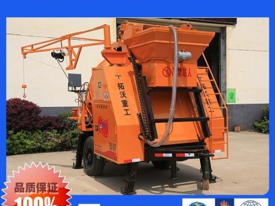 拓沃重工搅拌拖泵_长沙发明搅拌机抽炙泵车自动搅拌农村房建施工设备施工方便灵活