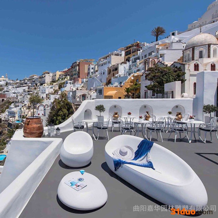 嘉华雕塑   定制玻璃钢座椅 创意茶几组合坐凳 商场美陈休闲椅 室内休息商务沙发