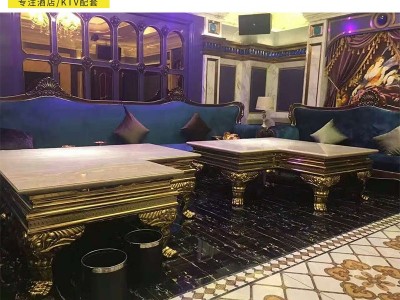 KTV茶几酒吧餐厅夜总会会所卡座沙发大理石玫瑰金不锈钢茶几