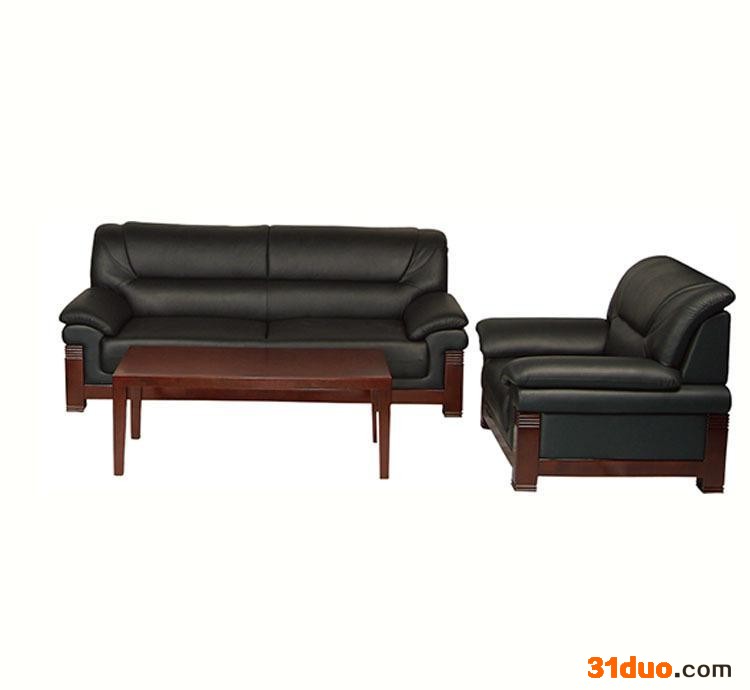简约商务沙发茶几组合 皮质办公室沙发 接待沙发 直销