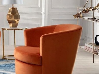 简格C23101沙发转椅新款**奢华款新房婚房公寓沙发后现代绒布软包旋转式沙发