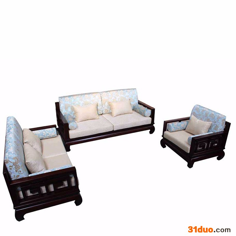 恒莱中式家具布艺沙发单人沙发双人沙发三人沙发组合沙发客厅沙发 皮艺沙发 皮艺沙发家具