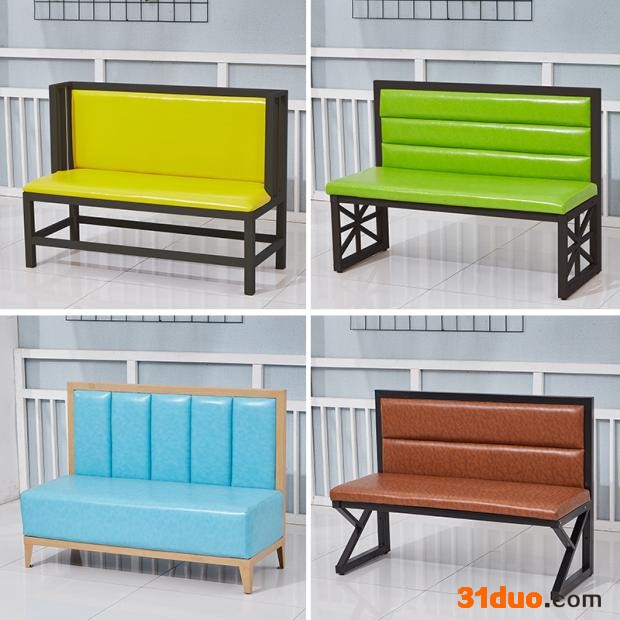 餐厅桌椅沙发卡座定制靠墙铁艺清吧简约烧烤火锅咖啡厅酒吧奶茶店桌椅组合