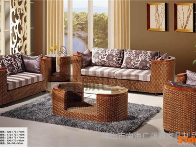 供应藤木沙发批发，佛山藤制沙发家具，酒店藤沙发，藤制客厅沙发