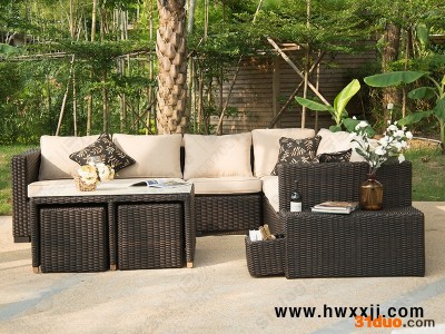馨宁居休闲沙发组合、户外藤编沙发、户外懒人沙发
