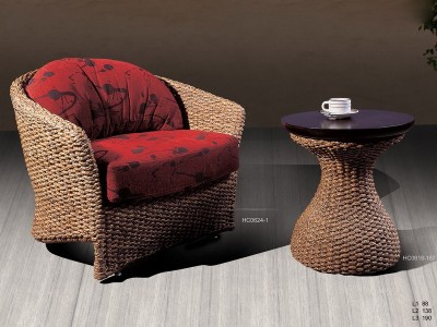 酒店藤家具简洁沙发 藤沙发茶几 组合功能沙发0624-1单人沙发                手工编织真藤