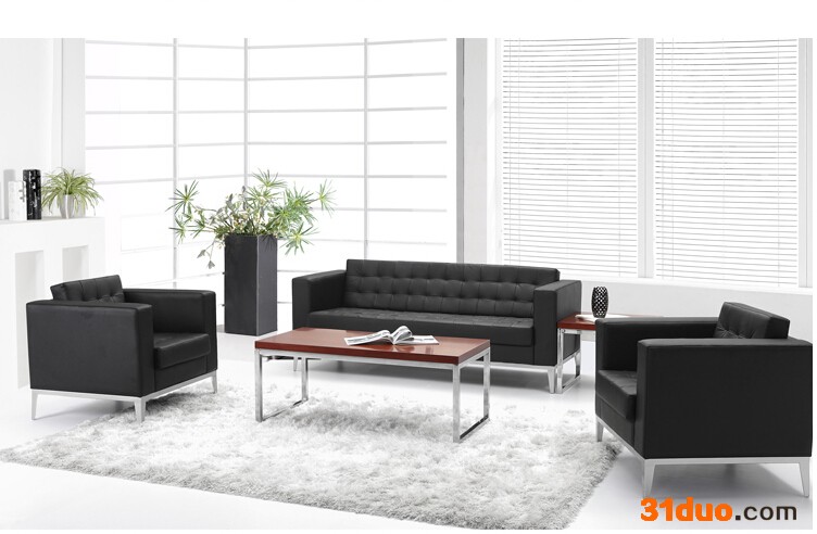 定制\n            办公室商务真皮接待沙发简约沙发