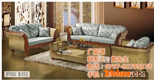 供应藤制客厅沙发组合，广东藤沙发批发，家用藤沙发，酒店藤沙发**