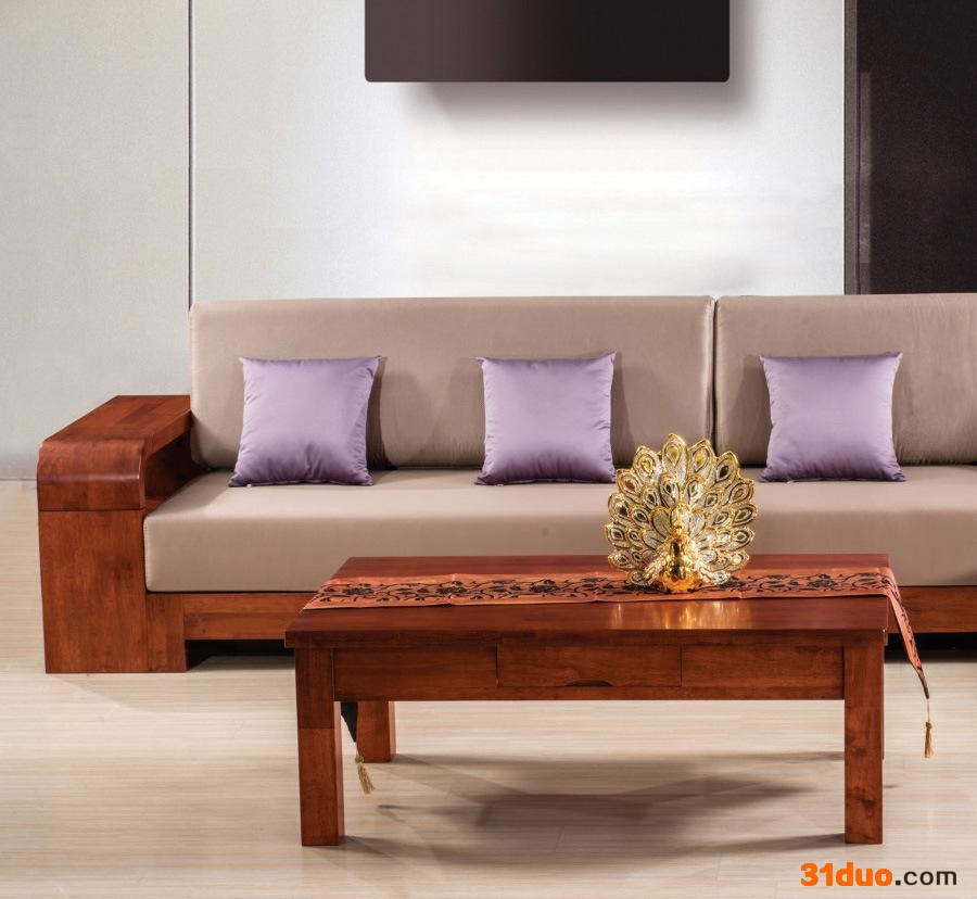 顺德橡木实木沙发，客厅实木沙发直销，进口橡木实木民用沙发