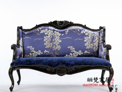 欧式实木布艺沙发 客厅沙发 休闲双人沙发 样板间家具定做 正